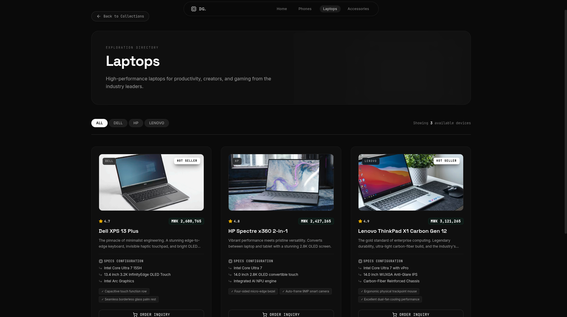 Electronics Business Website — placeholder image